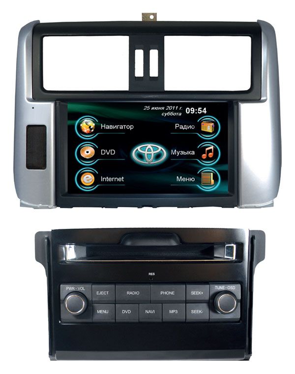 Штатная магнитола Toyota Land Cruiser 150 (Prado) для автомобилей со штатным усилителем (уценка)
