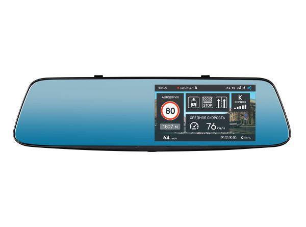 Зеркало заднього виду з відеорегістратором, сигнатурним  радар детектором та GPS інформатором INCAR SDR-230