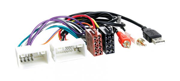 ISO перехідник для Hyundai Solaris, H-1 2012+, ix35 (USB + AUX), Kia Sportage 2010+, Rio 2011+, Cerato 2013+ (AUX + USB) INCAR HY-03A